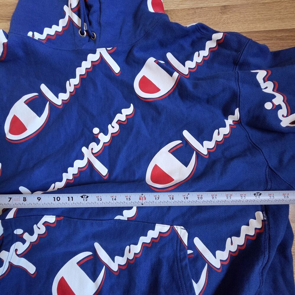 Champion Reverse Weave Hoodie Mens XXXL 3XL ALL-OVER PRINT - Vintage - Picture 4 of 8